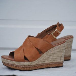 Clarks artisan Leather Wedge Sandal-8